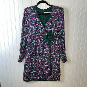 Stanley Platos Martin Ross Silk Dress Women’s Size 6 Green Polk Dot Cocktail